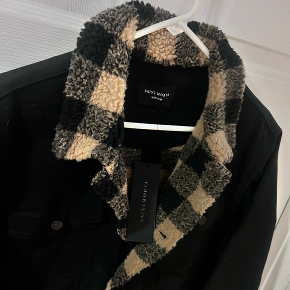 Saint Morta Sherpa Denim Jacket M - Picture 2 of 4